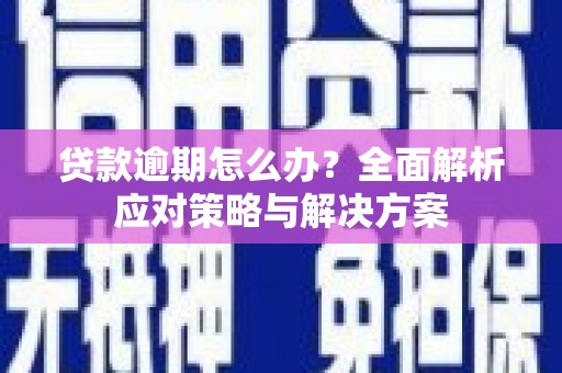 正安贷款逾期怎么办？全面解析应对策略与解决方案