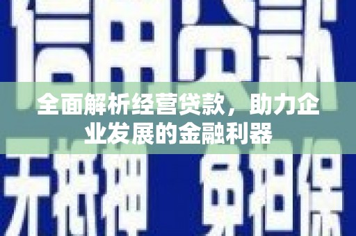 正安全面解析经营贷款，助力企业发展的金融利器