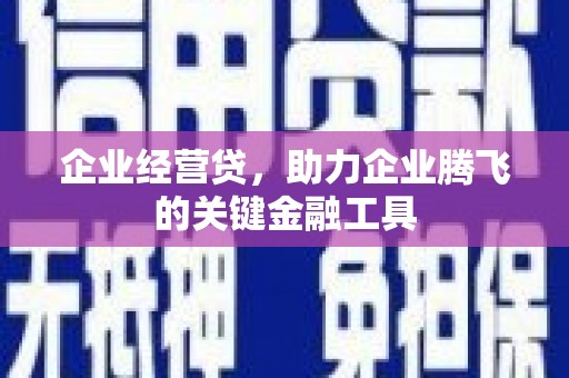 正安企业经营贷，助力企业腾飞的关键金融工具