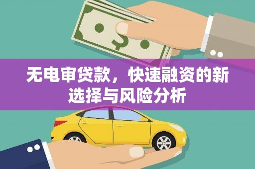 正安无电审贷款，快速融资的新选择与风险分析