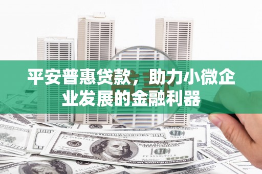 正安平安普惠贷款，助力小微企业发展的金融利器