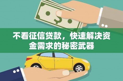 正安不看征信贷款，快速解决资金需求的秘密武器