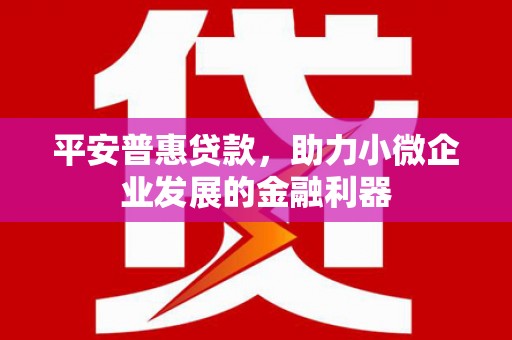 正安平安普惠贷款，助力小微企业发展的金融利器